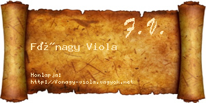 Fónagy Viola névjegykártya